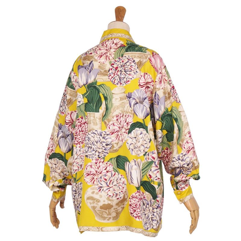 Gucci Shirt Tom Ford Period Blouse All Over Pattern Silk Top