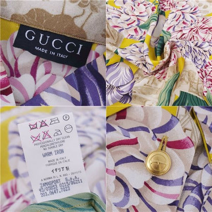 Gucci Shirt Tom Ford Period Blouse All Over Pattern Silk Top