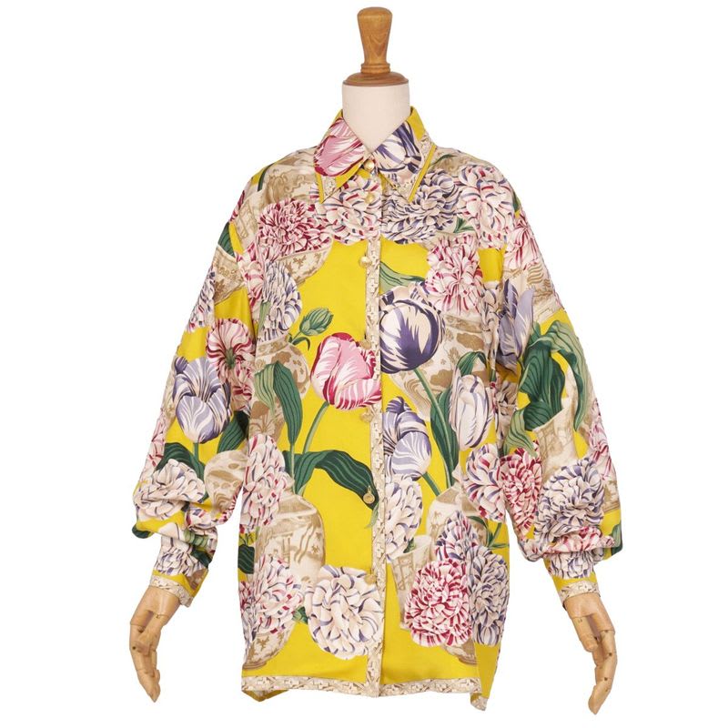 Gucci Shirt Tom Ford Period Blouse All Over Pattern Silk Top
