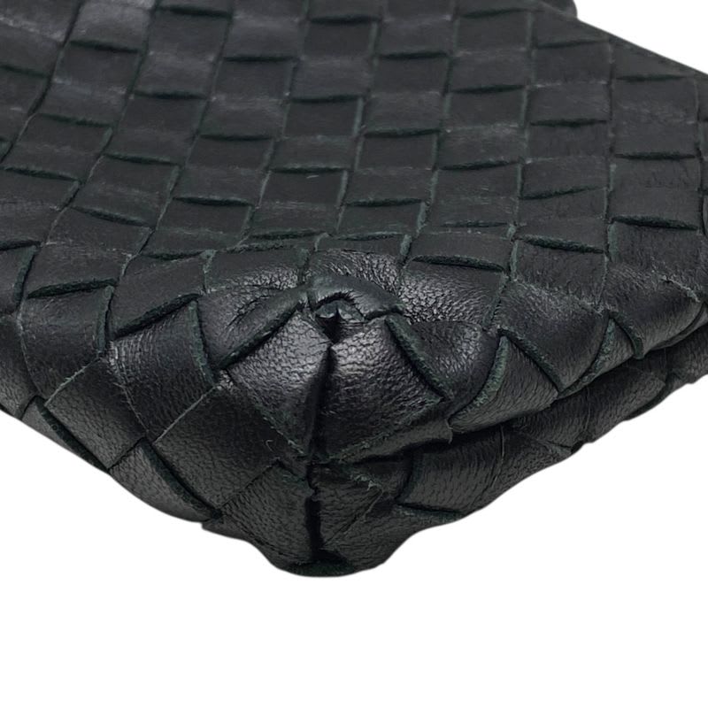 Bottega Veneta Intrecciato Coin Case Purse Compact Leather Black