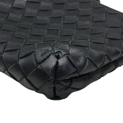 Bottega Veneta Intrecciato Coin Case Purse Compact Leather Black
