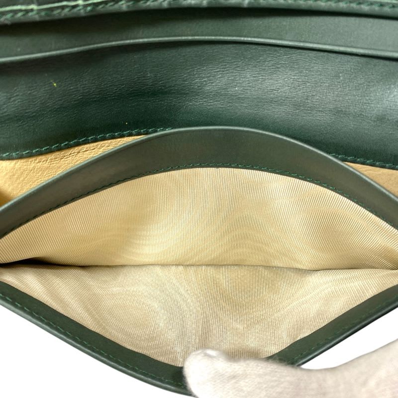 Bottega Veneta Intrecciato Bifold Long Wallet Billfold Leather Green