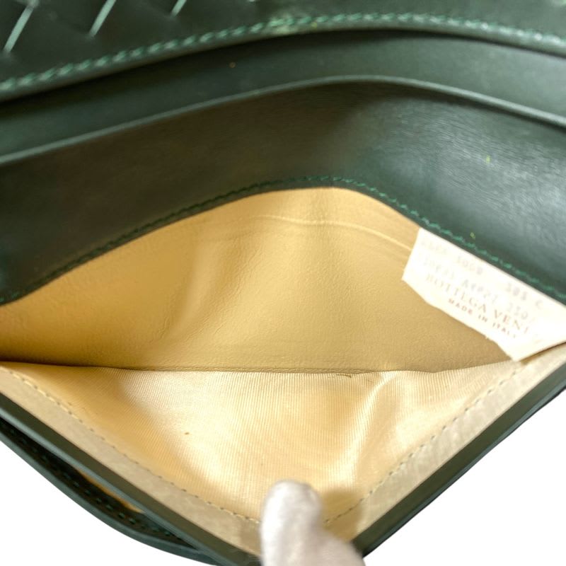Bottega Veneta Intrecciato Bifold Long Wallet Billfold Leather Green