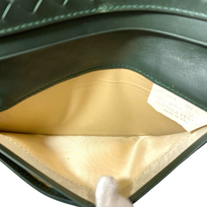 Bottega Veneta Intrecciato Bifold Long Wallet Billfold Leather Green