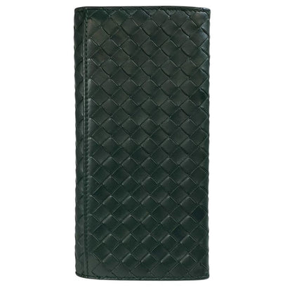 Bottega Veneta Intrecciato Bifold Long Wallet Billfold Leather Green