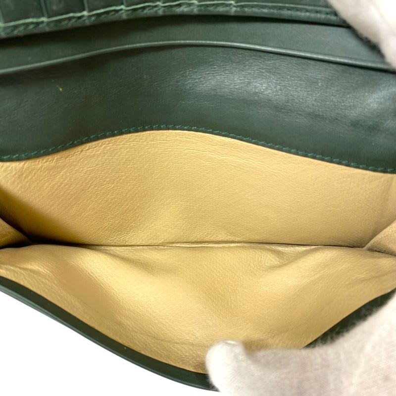Bottega Veneta Intrecciato Bifold Long Wallet Billfold Leather Green