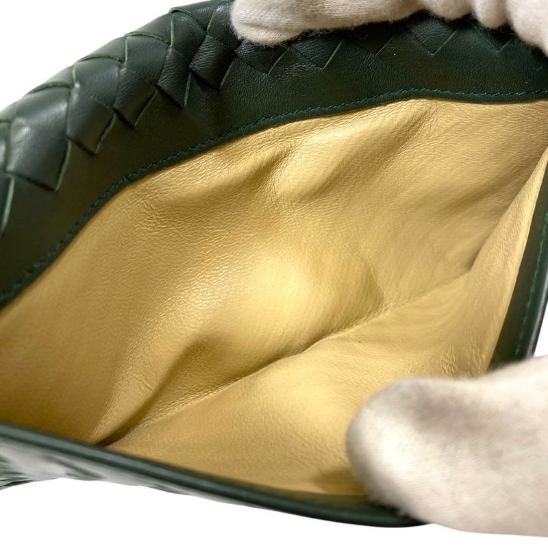 Bottega Veneta Intrecciato Bifold Long Wallet Billfold Leather Green