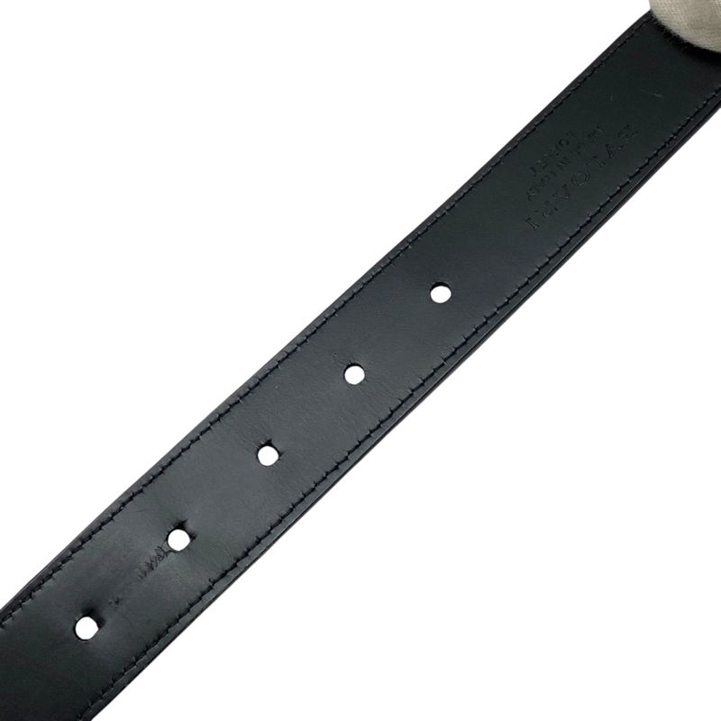 Bvlgari Retangolo Belt Silver Buckle Logo Leather Black Bvlgari Men's Used High