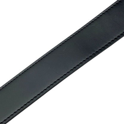 Bvlgari Retangolo Belt Silver Buckle Logo Leather Black Bvlgari Men's Used High