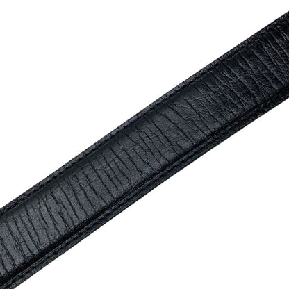 Gucci Bamboo G Logo Buckle Belt Silver Metal Leather Black 114637 Gucci Men's