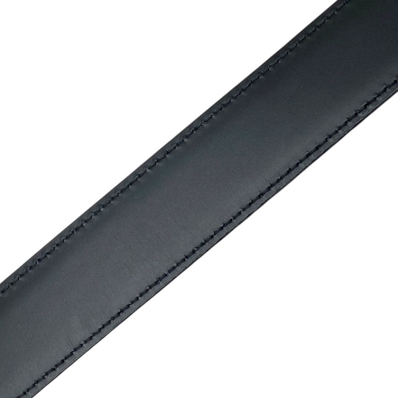 Gucci Bamboo G Logo Buckle Belt Silver Metal Leather Black 114637 Gucci Men's