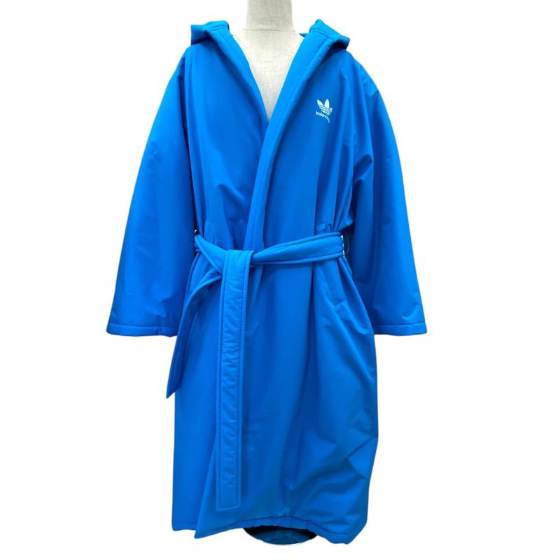 Unused Exhibit Balenciaga X Adidas Bathrobe Coat With Belt Outerwear Blue 23SS
