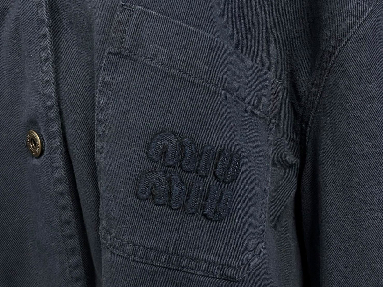 Miu Miu Sailor Color Cropped Jacket Navy 36 — view 6