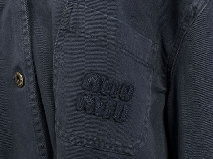 Miu Miu Sailor Color Cropped Jacket Navy 36 — view 6