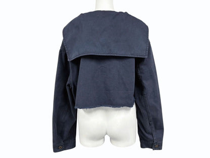 Miu Miu Sailor Color Cropped Jacket Navy 36 — view 2