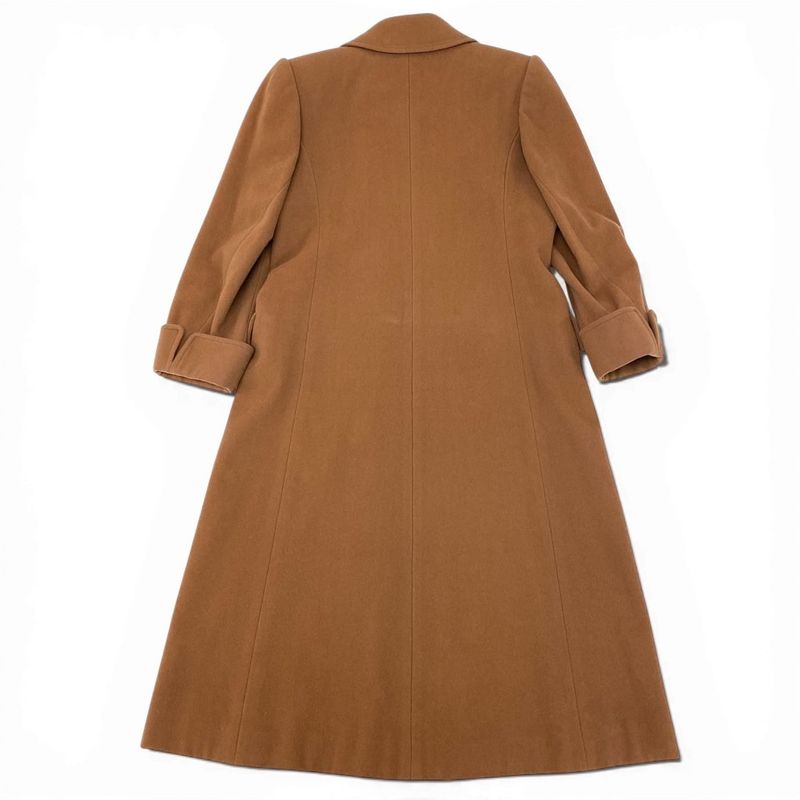 Saint Laurent Yves YSL Gold Button Wool Long Coat S Camel See Image Vintage