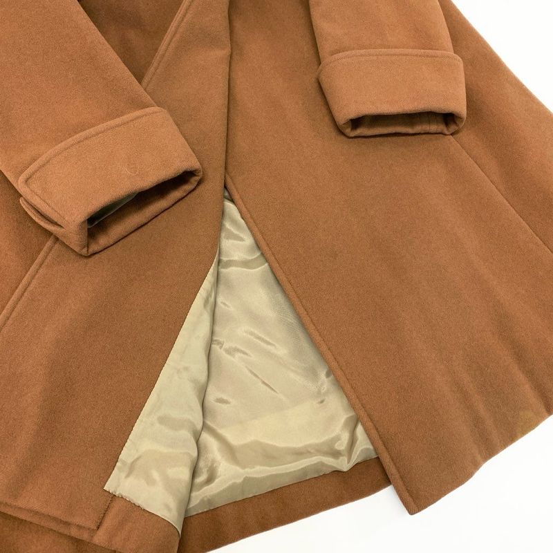Saint Laurent Yves YSL Gold Button Wool Long Coat S Camel See Image Vintage