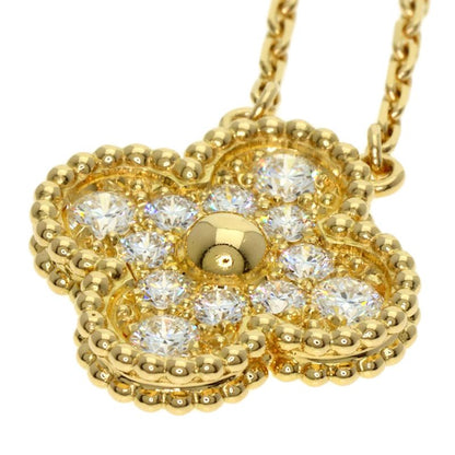 Van Cleef & Arpels Vintage Alhambra Diamond Necklace 18K Yellow Gold Women's