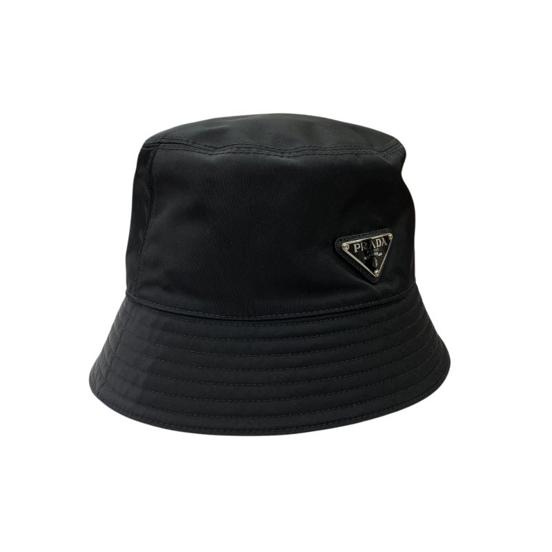 Em4900 Prada Hat 2hc137 Bucket Hat Bucket Hat Nylon Triangle Logo Plate XL Prada