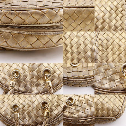 Bottega Veneta Intrecciato Calfskin Gold Shoulder Bag