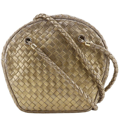 Bottega Veneta Bottega Veneta Intrecciato Calf Gold Women's Shoulder Bag