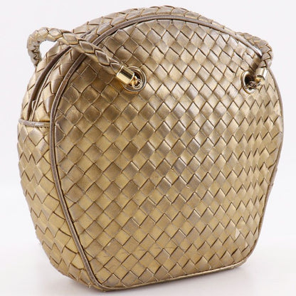 Bottega Veneta Bottega Veneta Intrecciato Calf Gold Women's Shoulder Bag