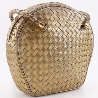 Bottega Veneta Intrecciato Calfskin Gold Shoulder Bag