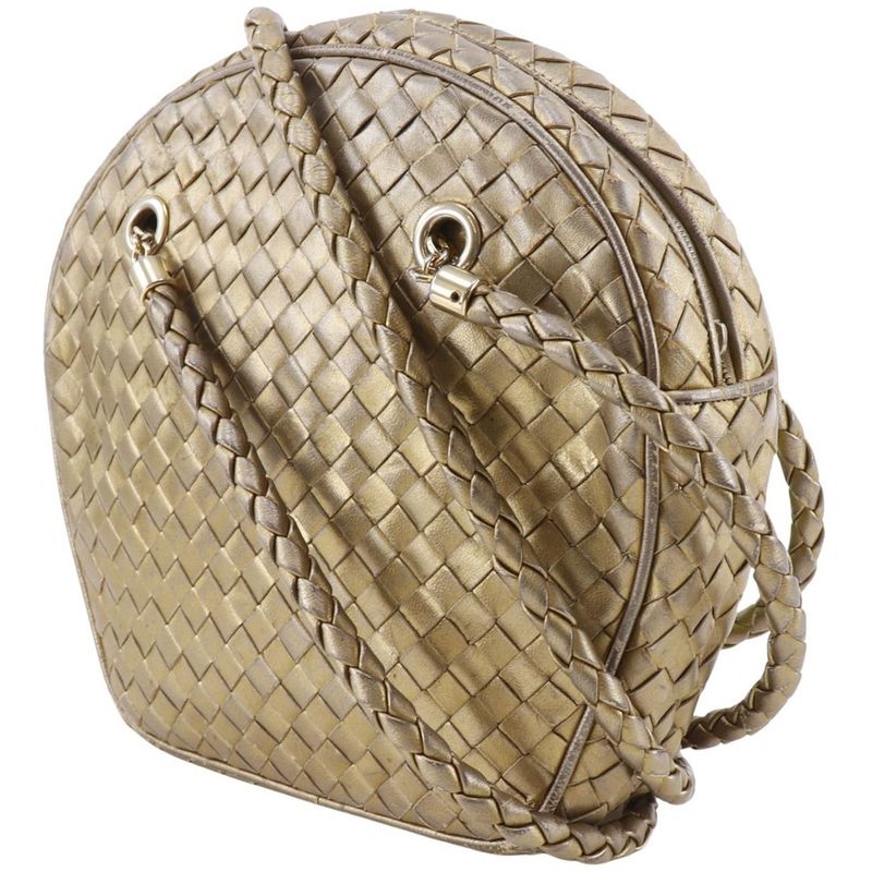 Bottega Veneta Bottega Veneta Intrecciato Calf Gold Women's Shoulder Bag