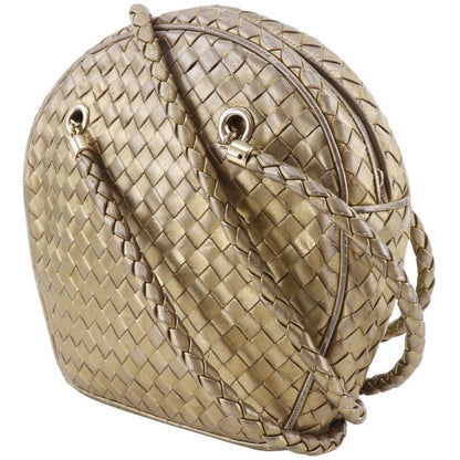 Bottega Veneta Bottega Veneta Intrecciato Calf Gold Women's Shoulder Bag