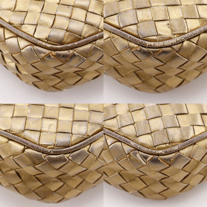 Bottega Veneta Intrecciato Calfskin Gold Shoulder Bag