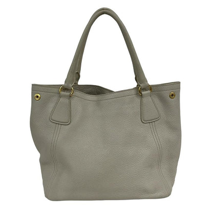 Prada Tote Bag - Ivory Leather Tag Leather