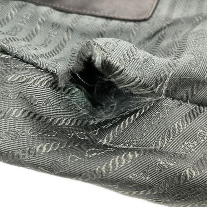 Prada Handbag - Dark Green X Dark Gray Leather Tag Leather