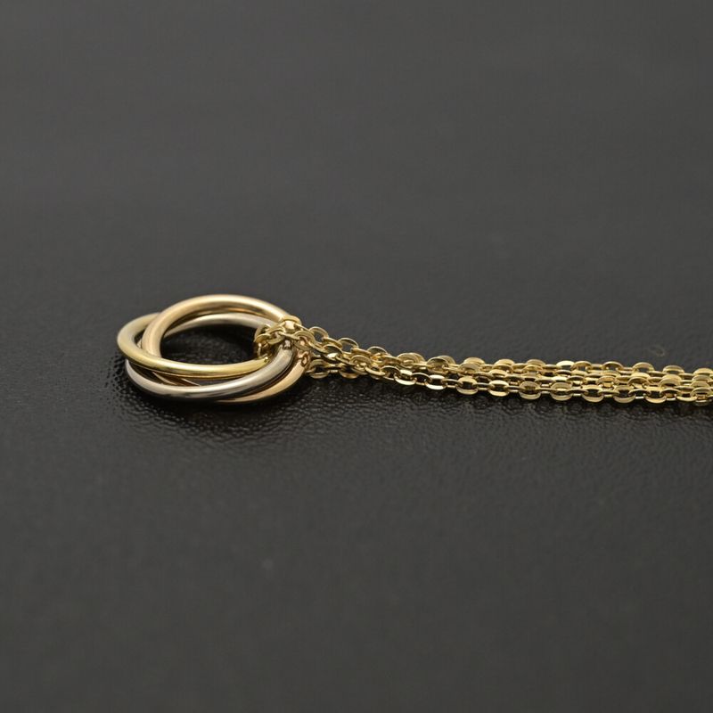 Cartier Trinity De Cartier Necklace Pendant 18ky+w+p 7503 Colors-3.6g Gold