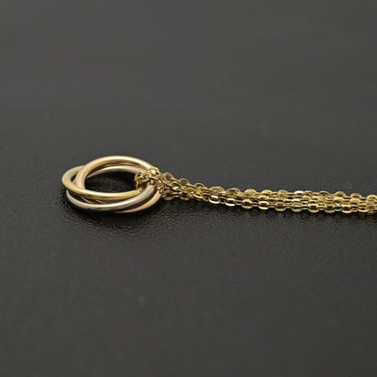 Cartier Trinity De Cartier Necklace Pendant 18ky+w+p 7503 Colors-3.6g Gold