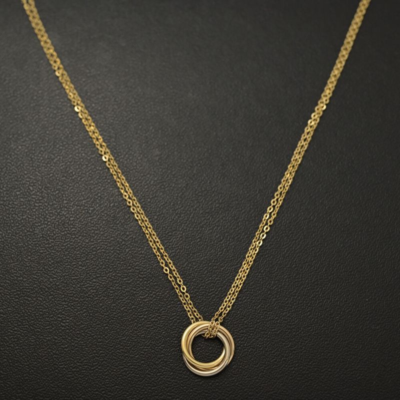 Cartier Trinity De Cartier Necklace Pendant 18ky+w+p 7503 Colors-3.6g Gold