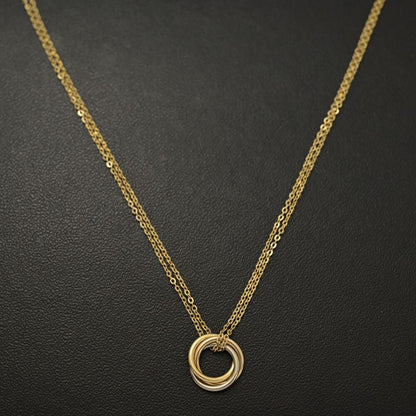 Cartier Trinity De Cartier Necklace Pendant 18ky+w+p 7503 Colors-3.6g Gold