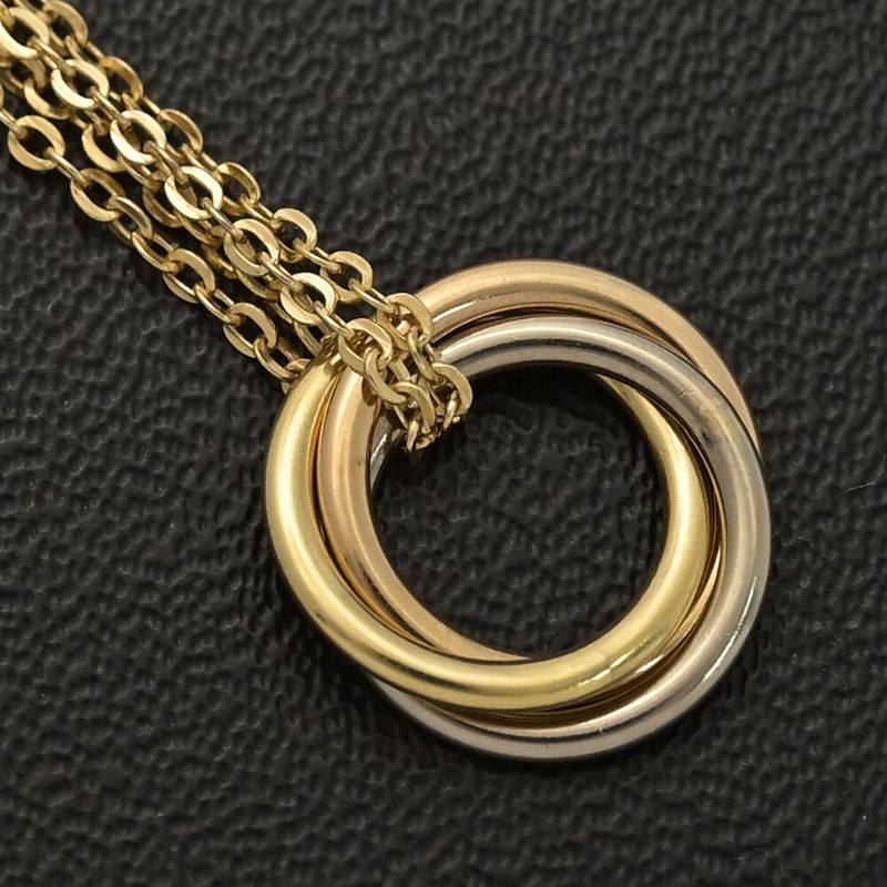 Cartier Trinity De Cartier Necklace Pendant 18ky+w+p 7503 Colors-3.6g Gold