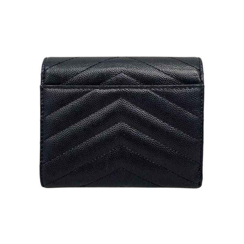 Saint Laurent Trifold Wallet Monogram Compact Threefold Wallet 403943 Textured