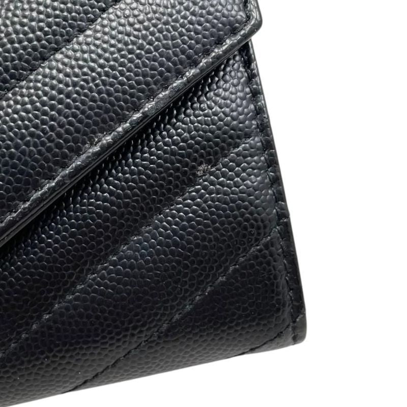 Saint Laurent Trifold Wallet Monogram Compact Threefold Wallet 403943 Textured