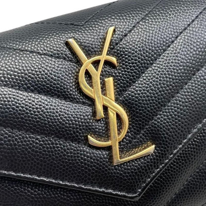 Saint Laurent Trifold Wallet Monogram Compact Threefold Wallet 403943 Textured