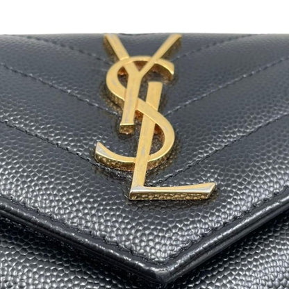 Saint Laurent Trifold Wallet Monogram Compact Threefold Wallet 403943 Textured