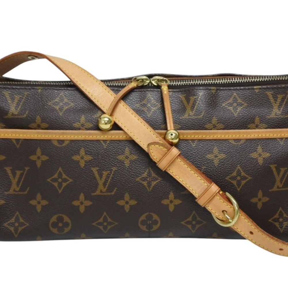 Louis Vuitton Popincourt Long Shoulder Bag Vachetta Leather Gold Brown