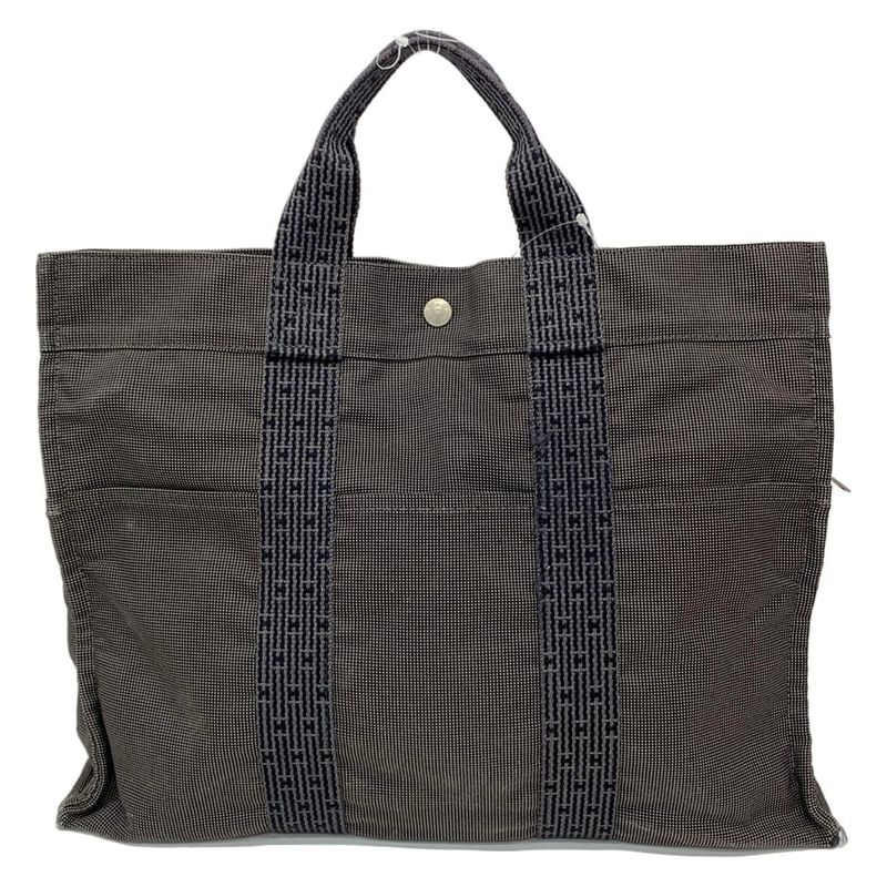 Hermes Handbag Her Line Tote MM Gray X Black Old Shape Hardware
