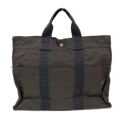 Hermes Handbag Her Line Tote MM Gray X Black Old Shape Hardware