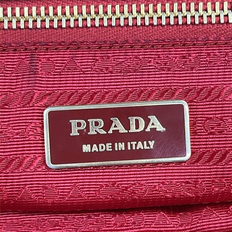 Prada Tote Bag - Red X Light Blue X Multi-braided Leather