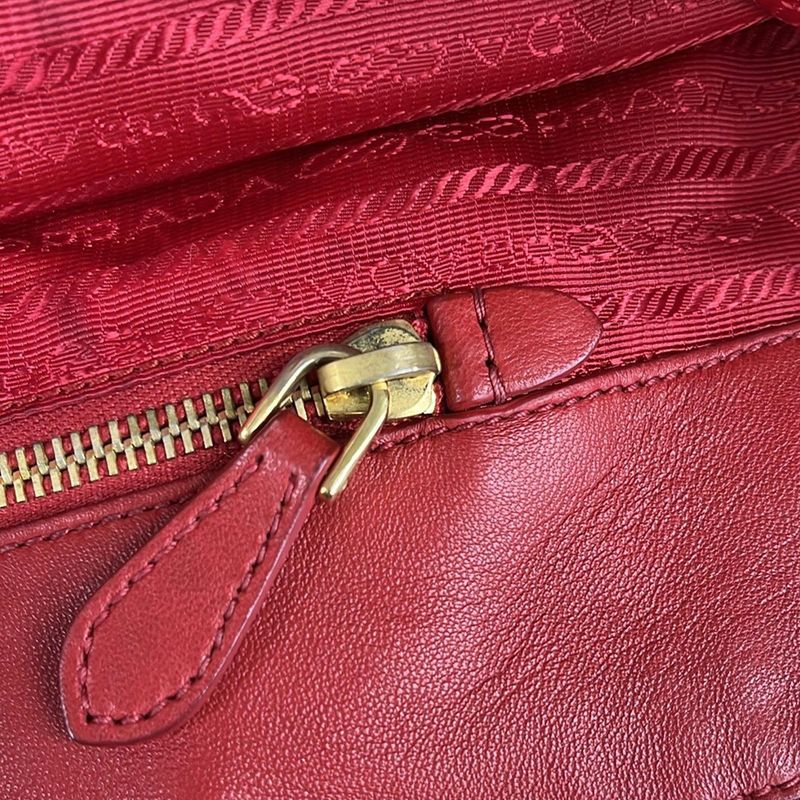 Prada Tote Bag - Red X Light Blue X Multi-braided Leather