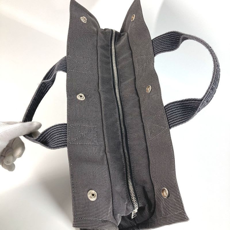 Hermes Handbag Herline MM Canvas Gray