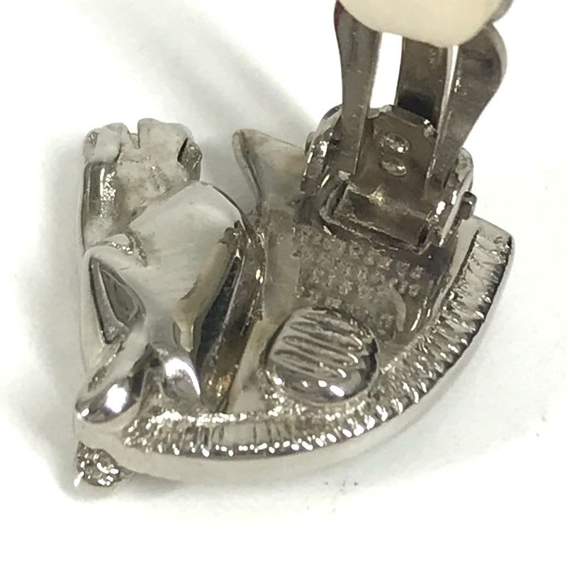 Hermes Earrings Cheval Horse Logo Metal Silver