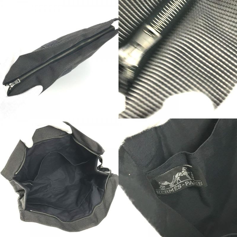 Hermes Pouch Her Line Cotton Gray