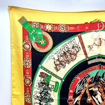 Hermes Scarf Chevaux de Trait YAMA SILK Orange